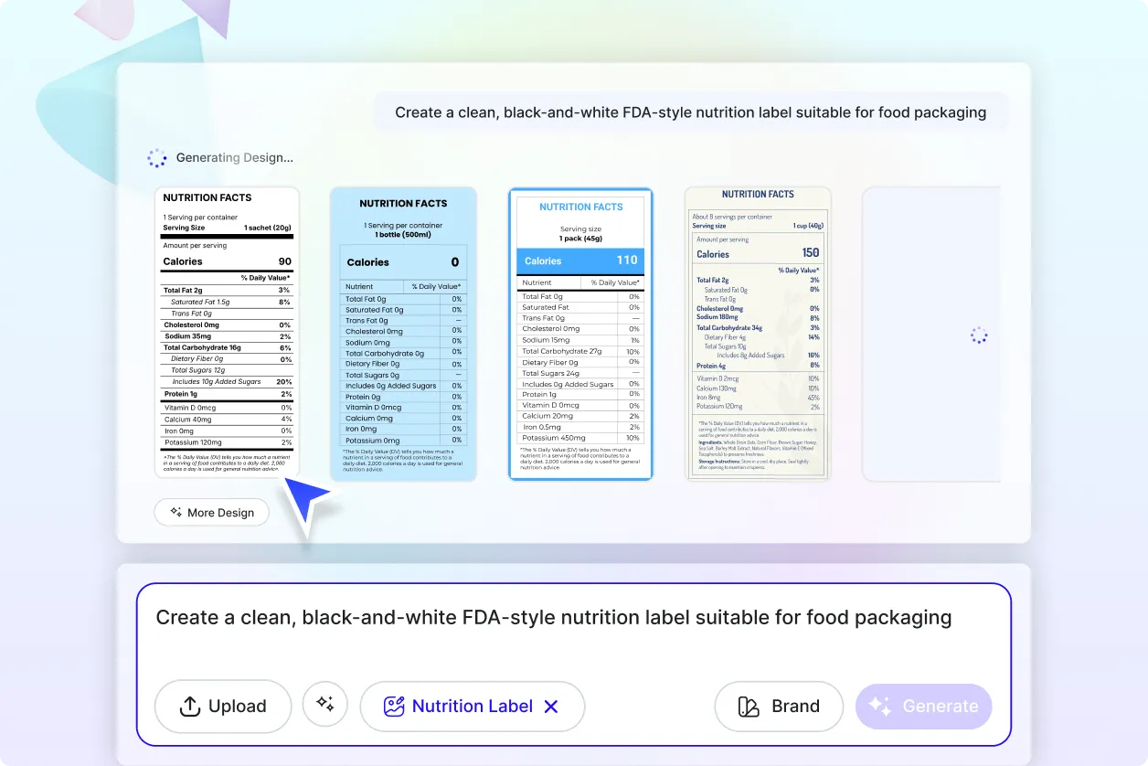 Free AI Nutrition Label Generator, Free Nutrition Label Maker Online